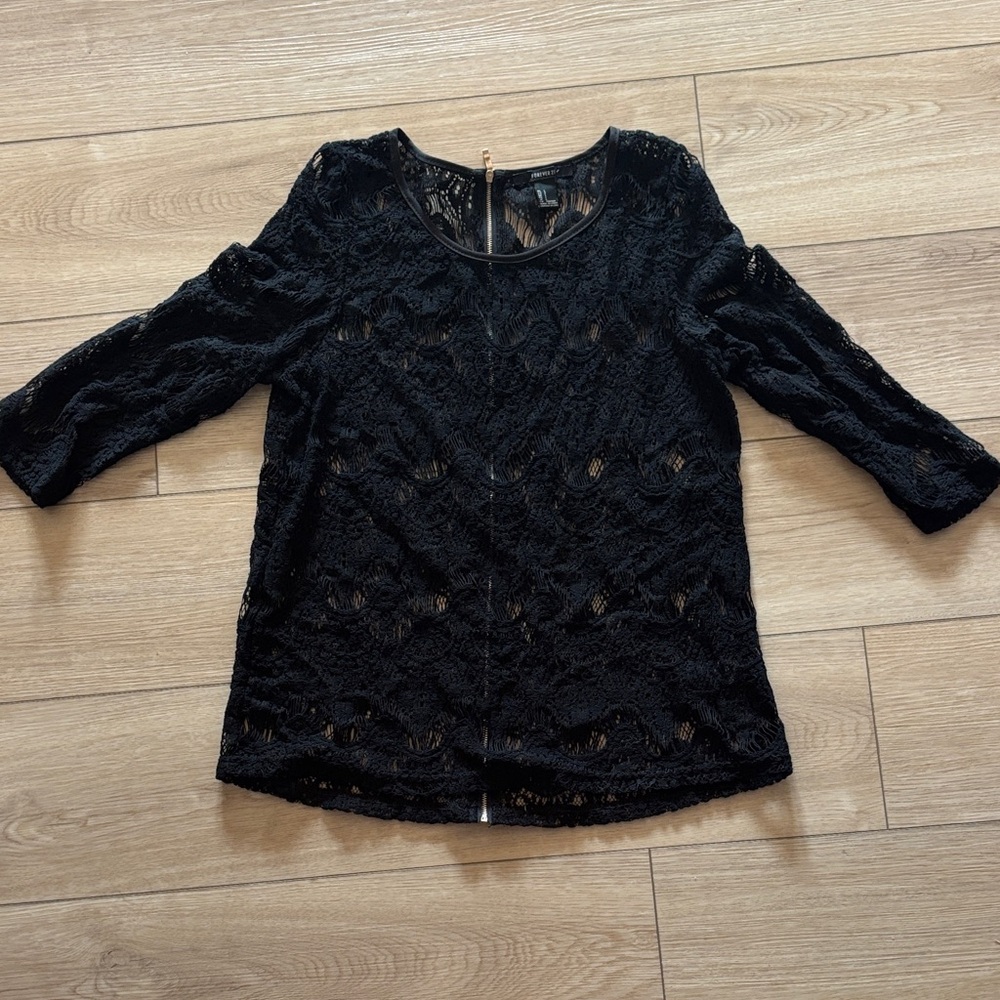 Forever 21 Black Lace Blouse